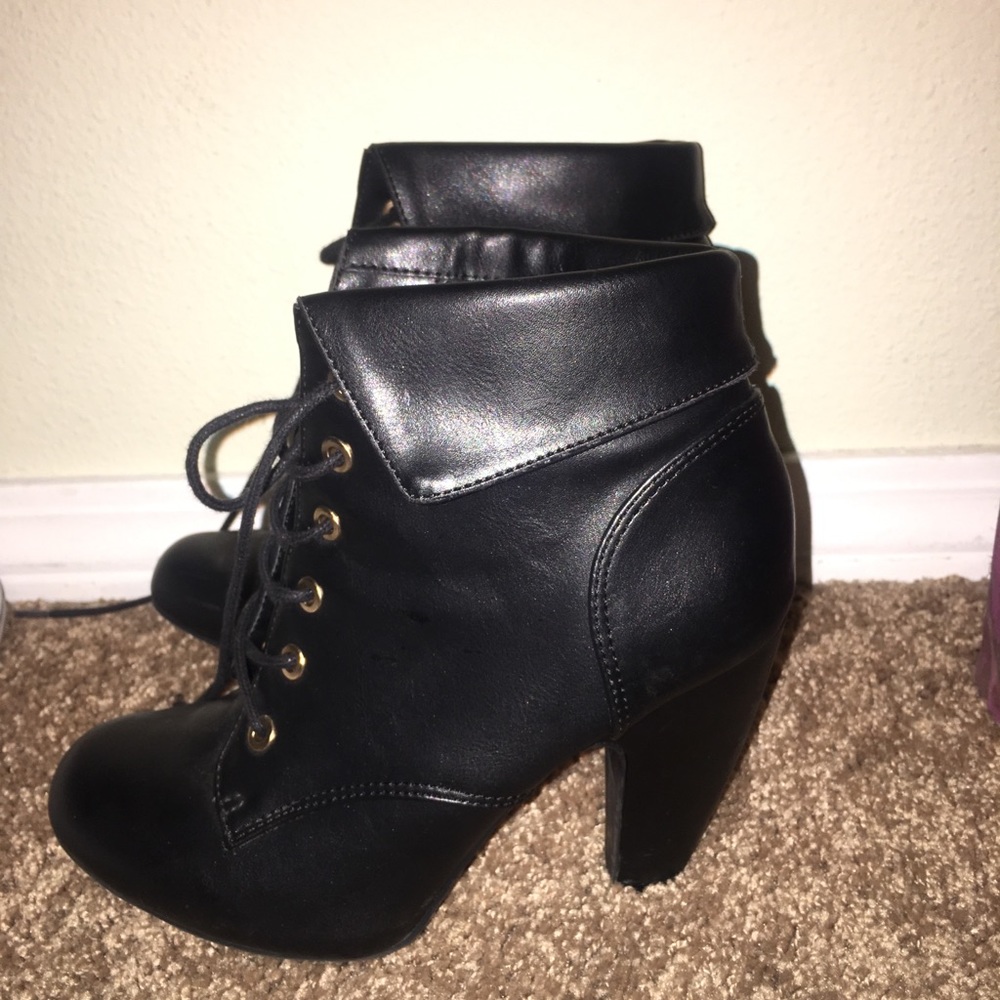 High heeled ankle boots